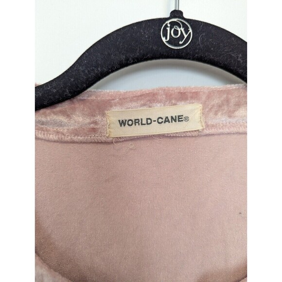 World Cane Pink Crushed Velvet Cardigan Women's Size Medium - Picture 7 of 11